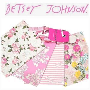 Betsey Johnson 4-PK Glitter Floral Gift Bag Set